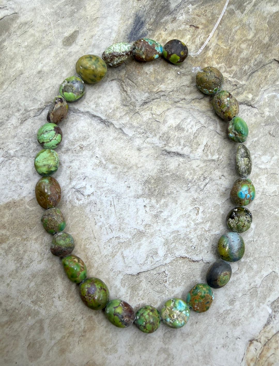 RARE Green Royston Turquoise (NV) Rounded Nugget Beads