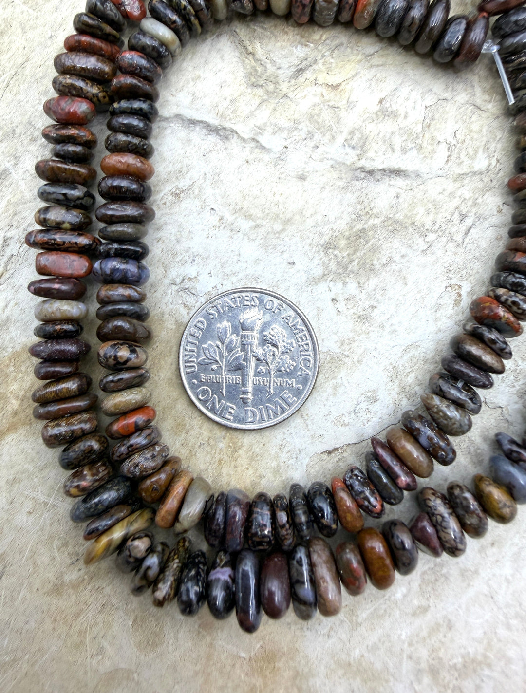 RARE High Pattern Utah Dinosaur Bone 4x6mm Stacked Nugget