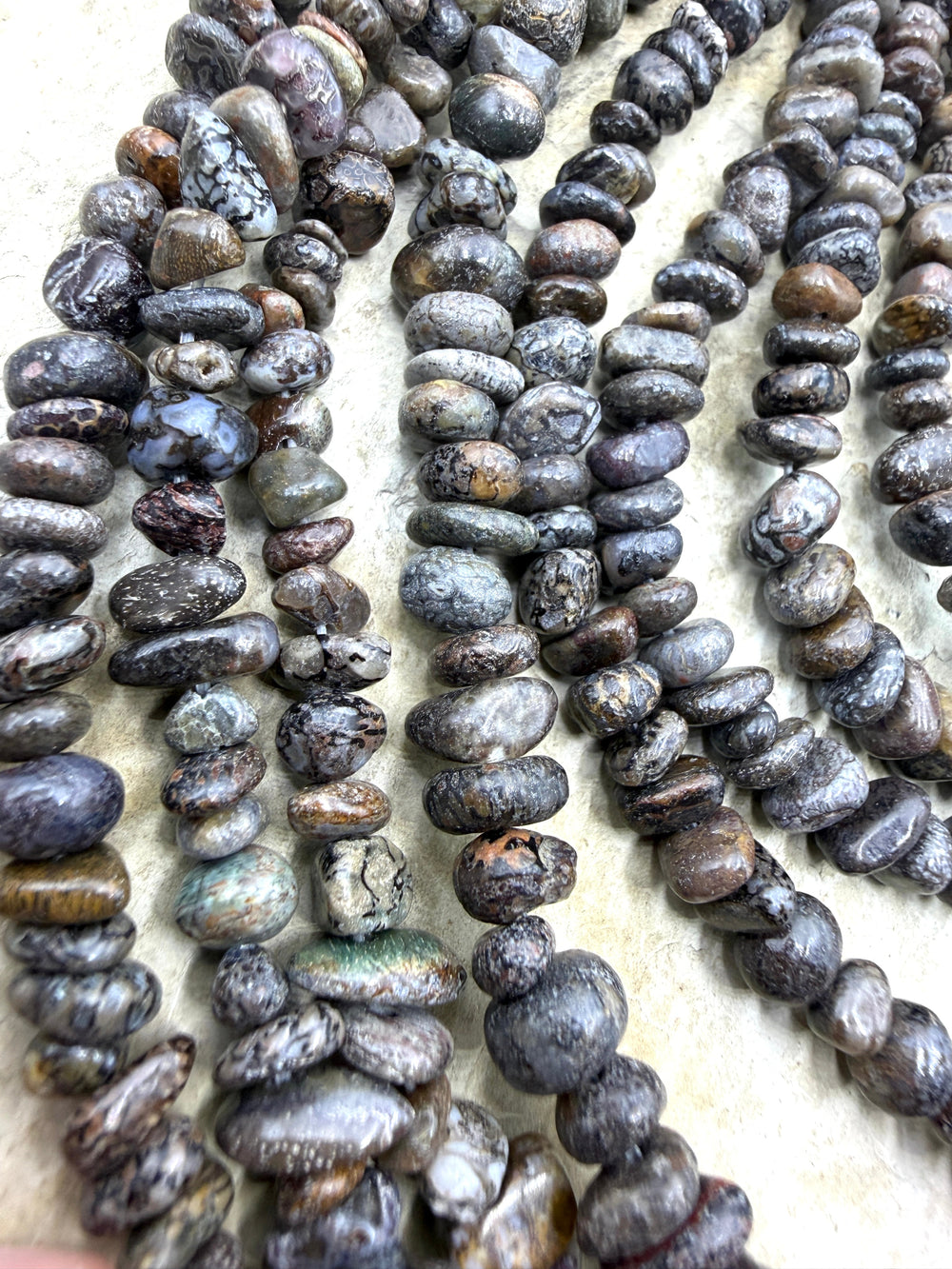 RARE High Pattern Utah Dinosaur Bone 5-6mm Rounded Nugget