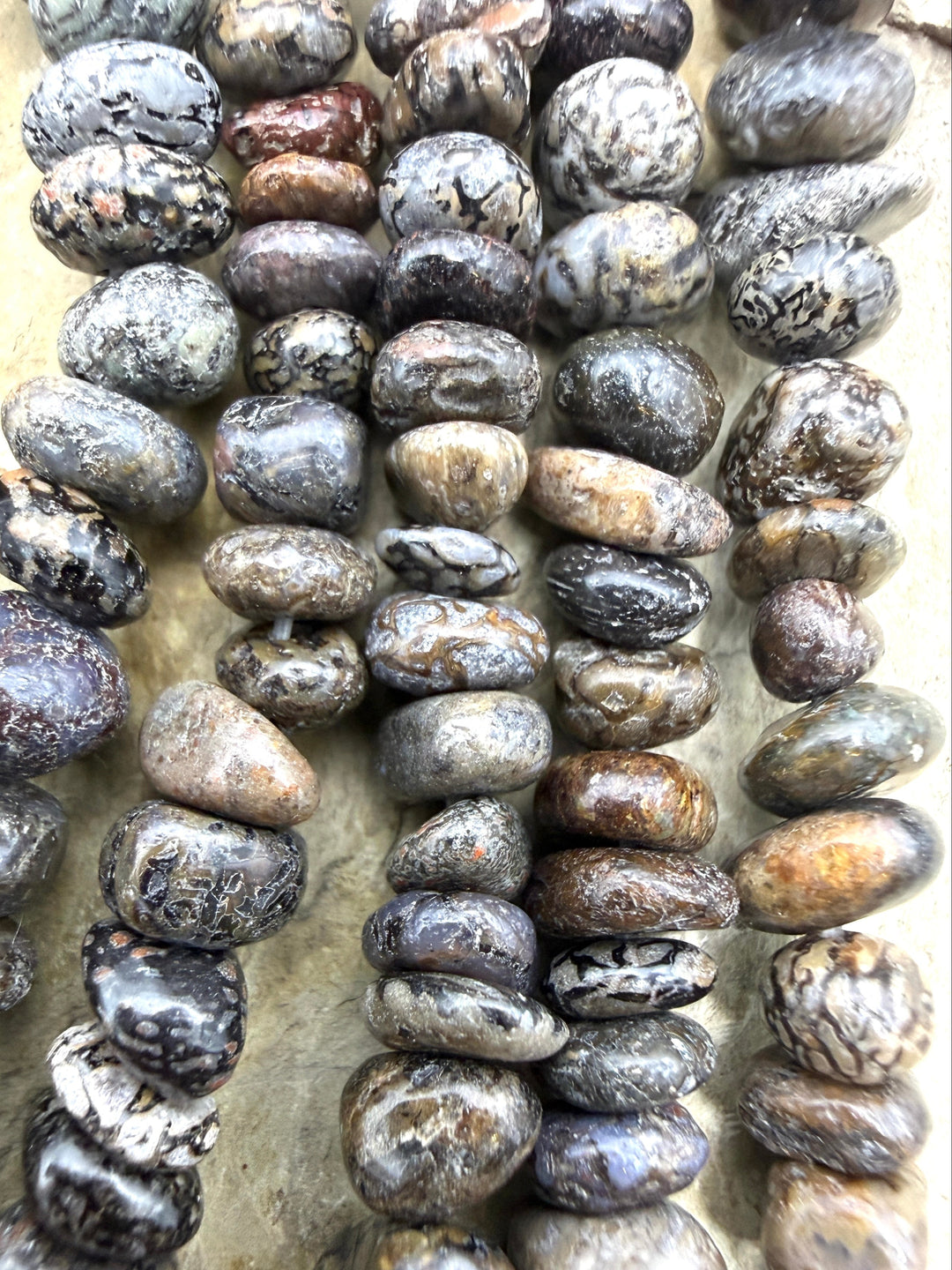 RARE High Pattern Utah Dinosaur Bone 5-6mm Rounded Nugget