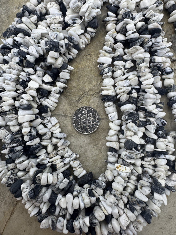 RARE High Quality White Buffalo 4-6mm Chip Beads 18 Inch