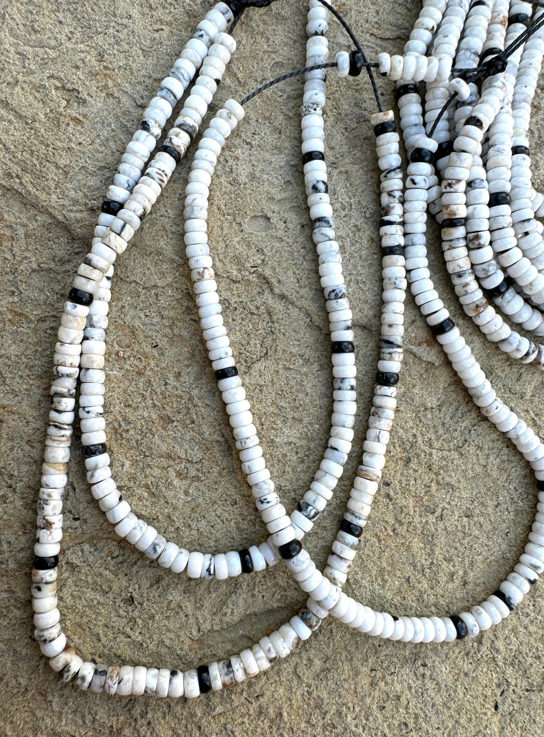 RARE High Quality White Buffalo 4mm Button Beads (9 inch