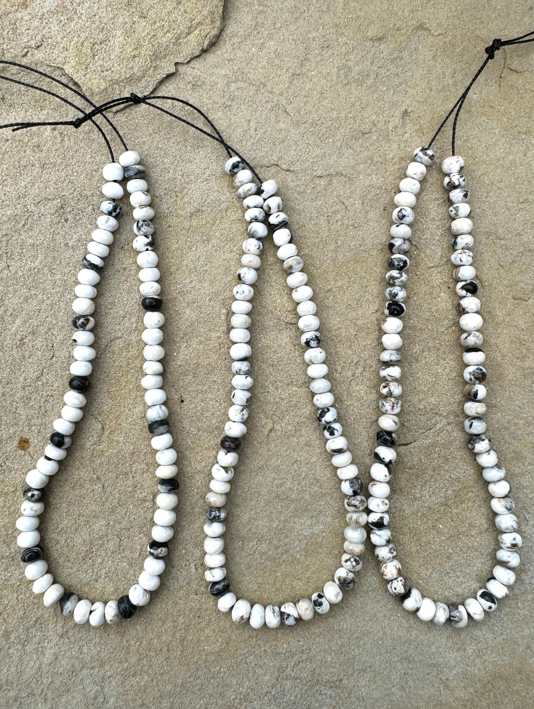 RARE High Quality White Buffalo 5mm Rondell Beads (9 inch