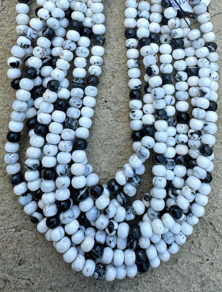 RARE High Quality White Buffalo 5mm Rondell Beads (9 inch