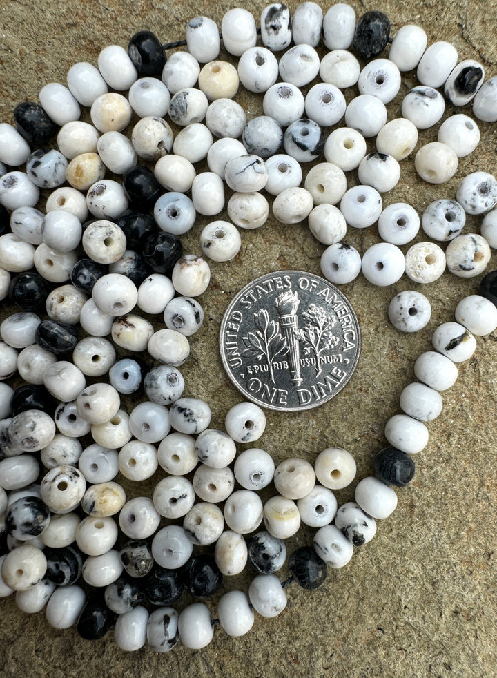 RARE High Quality White Buffalo 5x4mm Rondell Beads