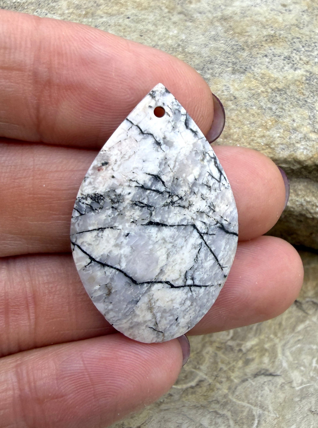 RARE High Quality White Buffalo Focal Pendant Bead 23x35mm