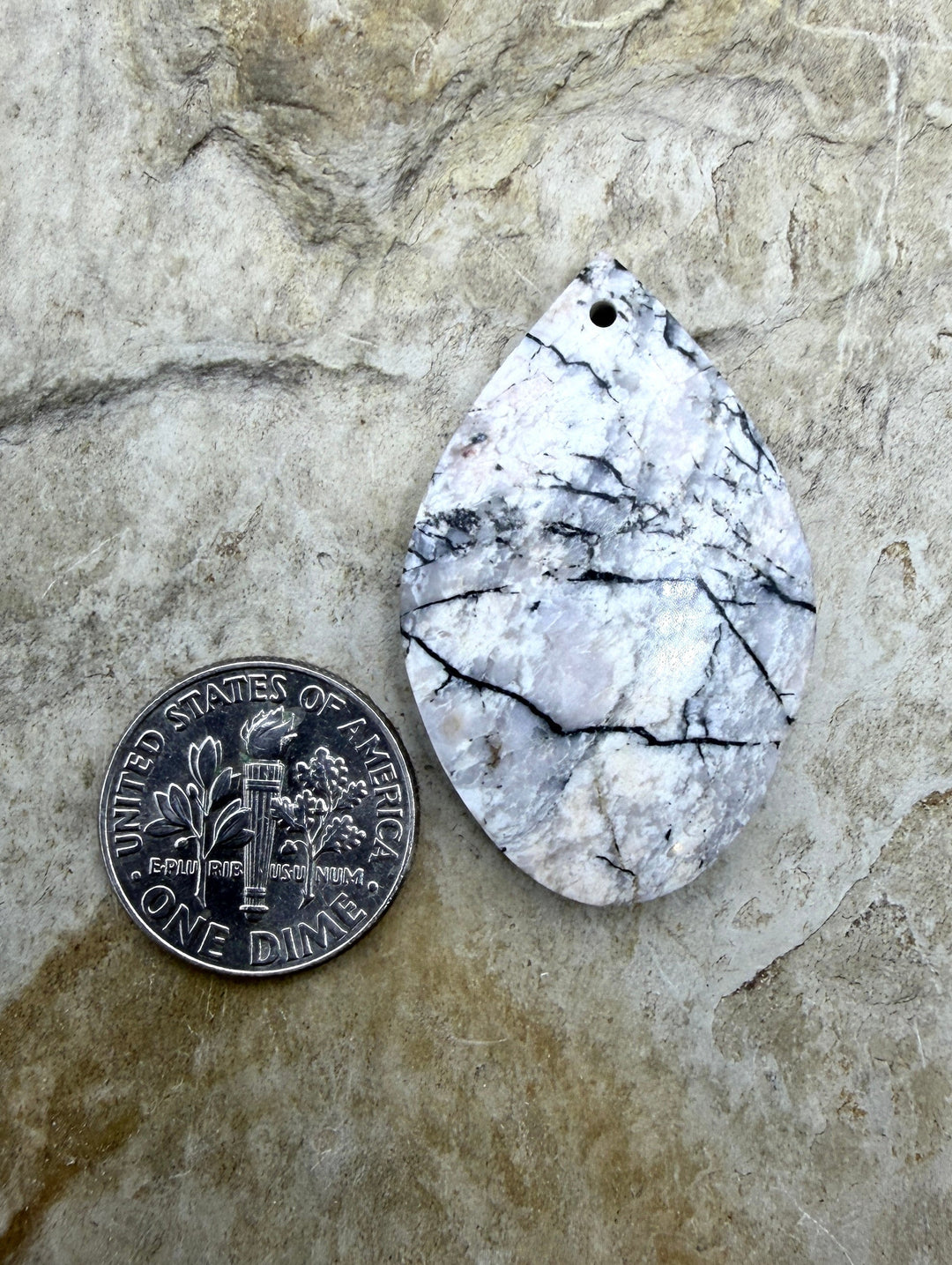 RARE High Quality White Buffalo Focal Pendant Bead 23x35mm