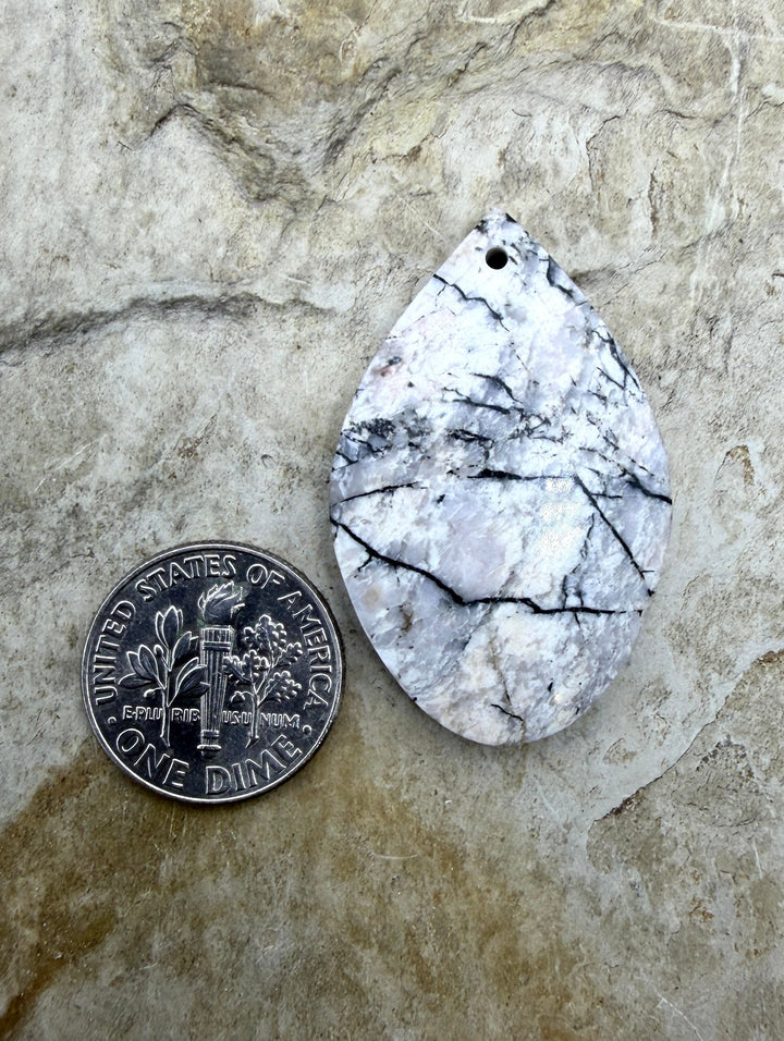 RARE High Quality White Buffalo Focal Pendant Bead 23x35mm