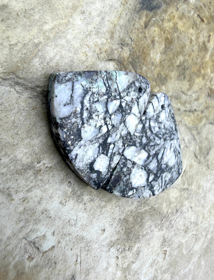 RARE High Quality White Buffalo HUGE Matching Earring Slab