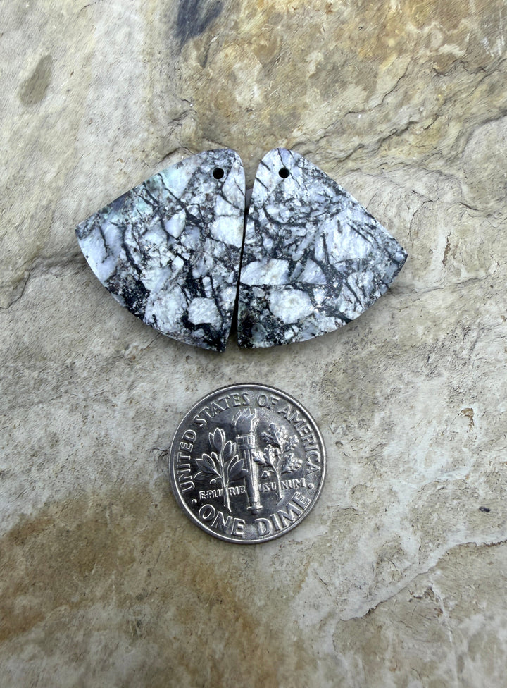 RARE High Quality White Buffalo HUGE Matching Earring Slab