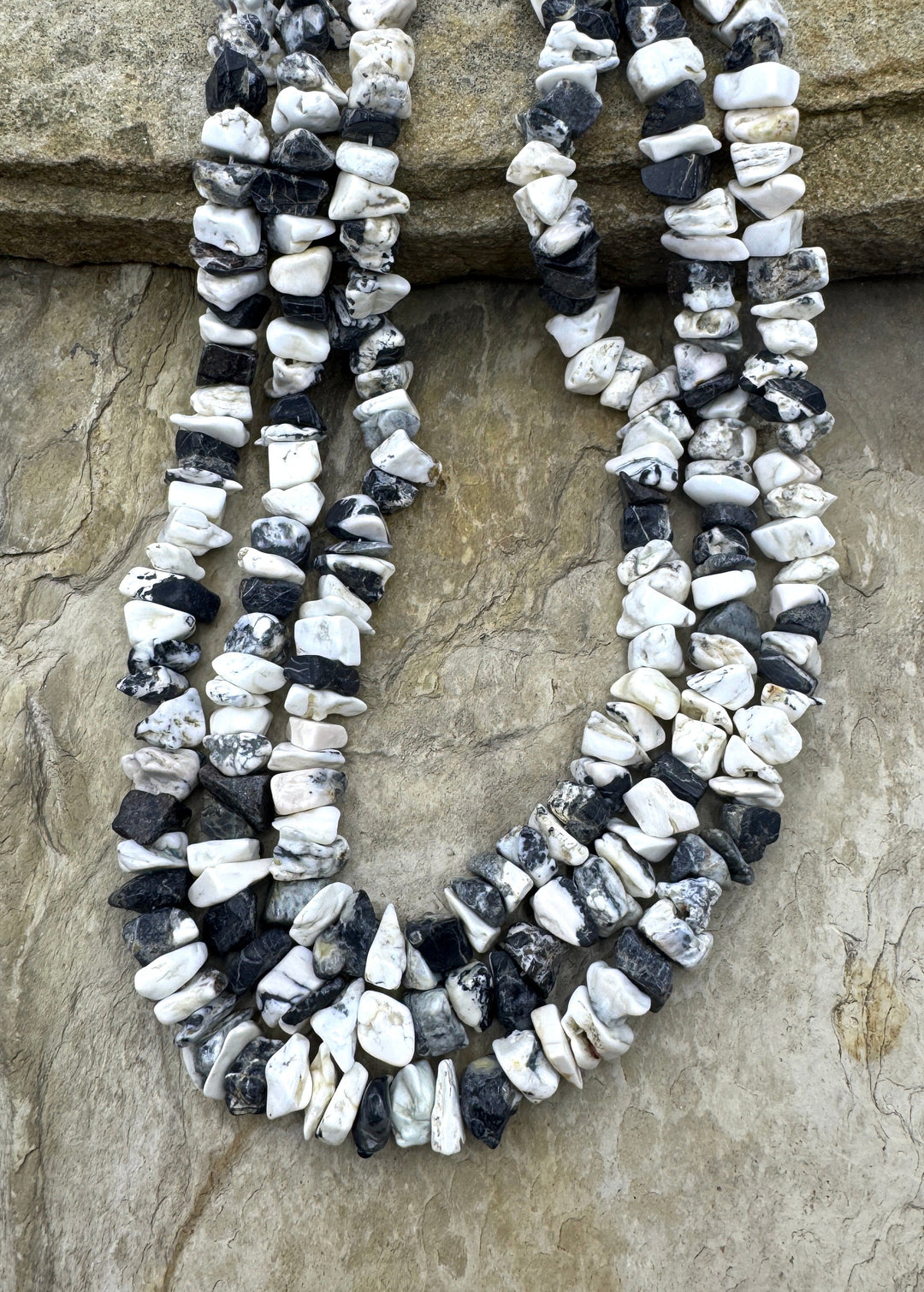RARE High Quality White Buffalo LARGE (7-10mm) Chip Beads