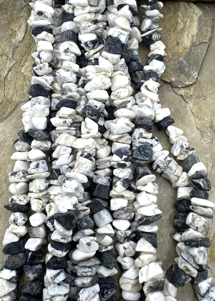 RARE High Quality White Buffalo LARGE (7-10mm) Chip Beads