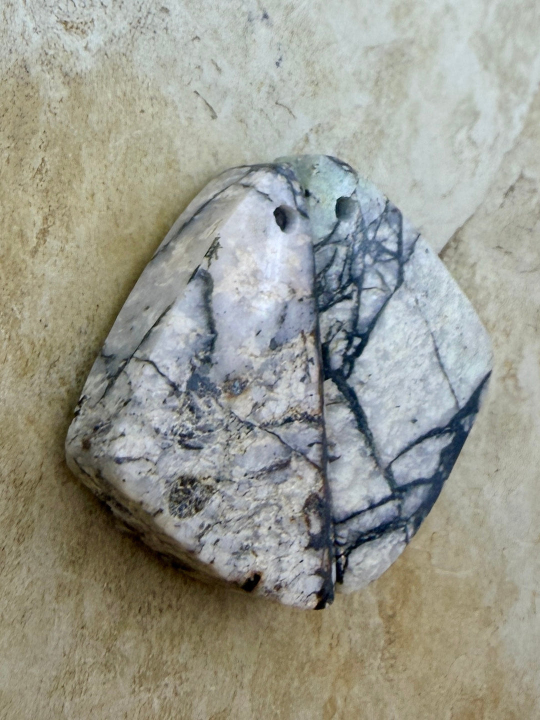 RARE High Quality White Buffalo Matching Earring Slab Bead