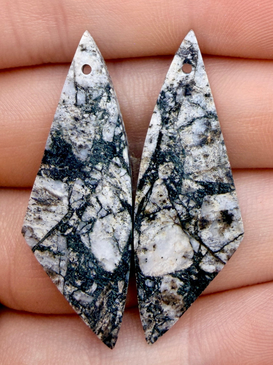 RARE High Quality White Buffalo Matching Earring Slab Bead