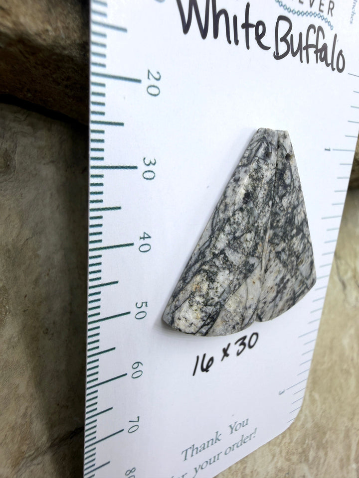 RARE High Quality White Buffalo Matching Earring Slab Bead