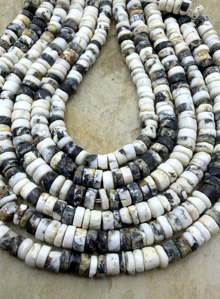 RARE High Quality White Buffalo (Nevada) 4-5mm Heishi Beads