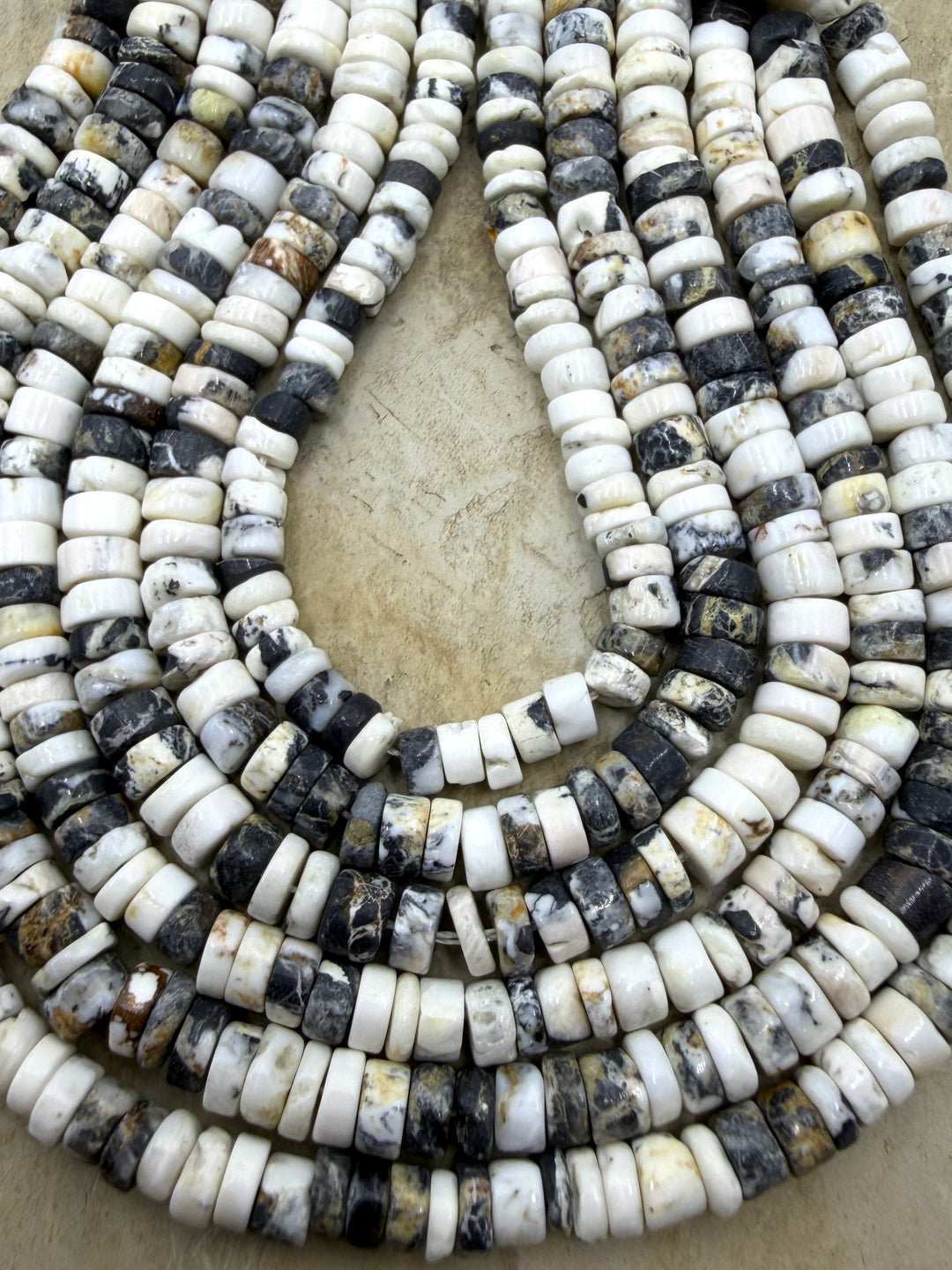 RARE High Quality White Buffalo (Nevada) 4-5mm Heishi Beads