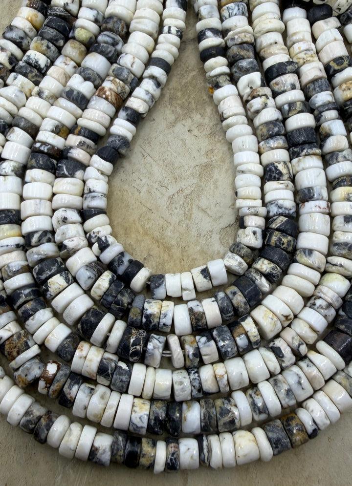 RARE High Quality White Buffalo (Nevada) 4-5mm Heishi Beads