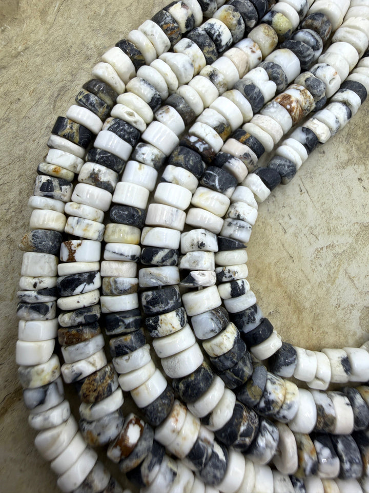 RARE High Quality White Buffalo (Nevada) 4-5mm Heishi Beads
