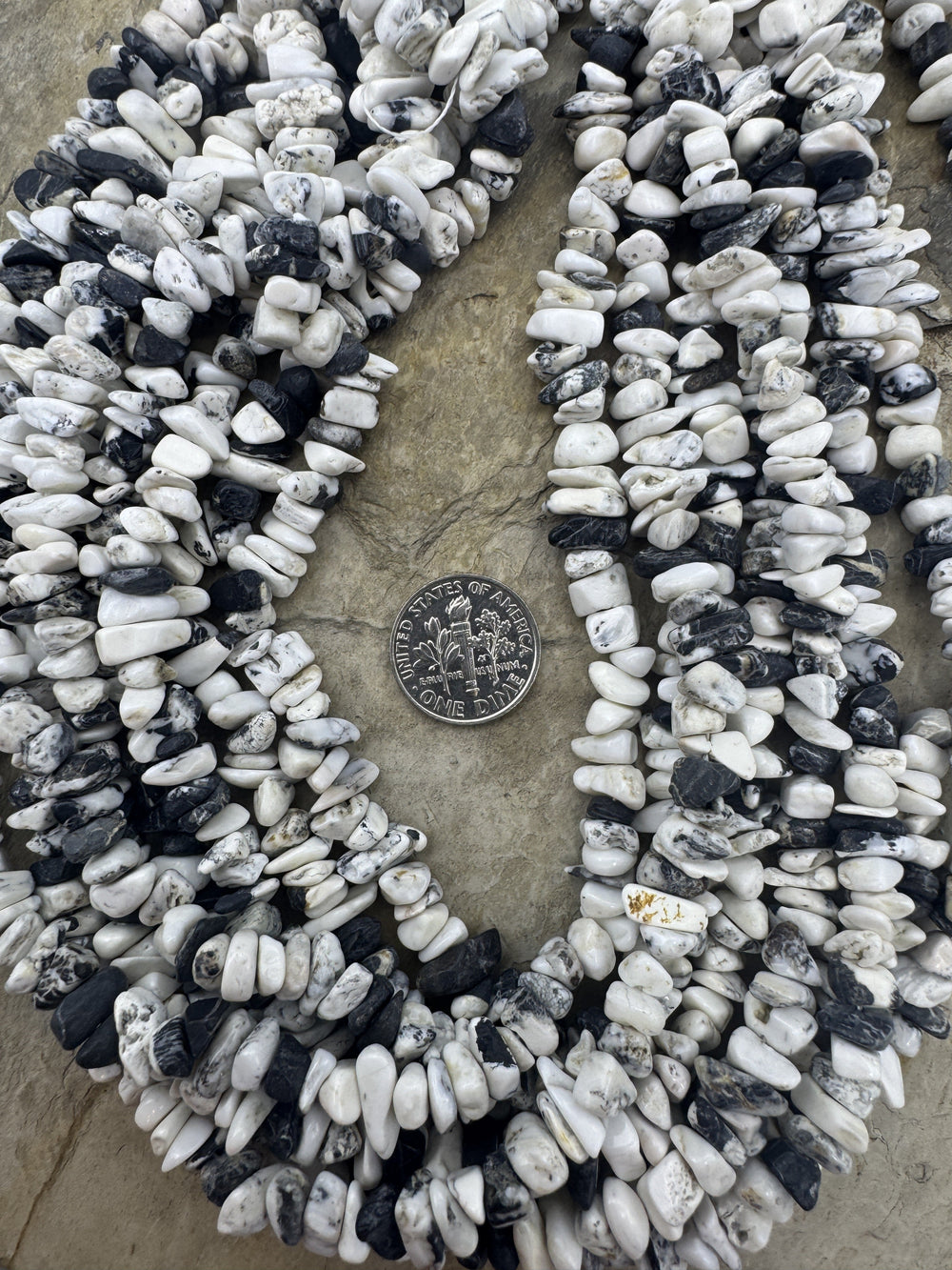 RARE High Quality White Buffalo (Nevada) 5-7mm Chip Beads