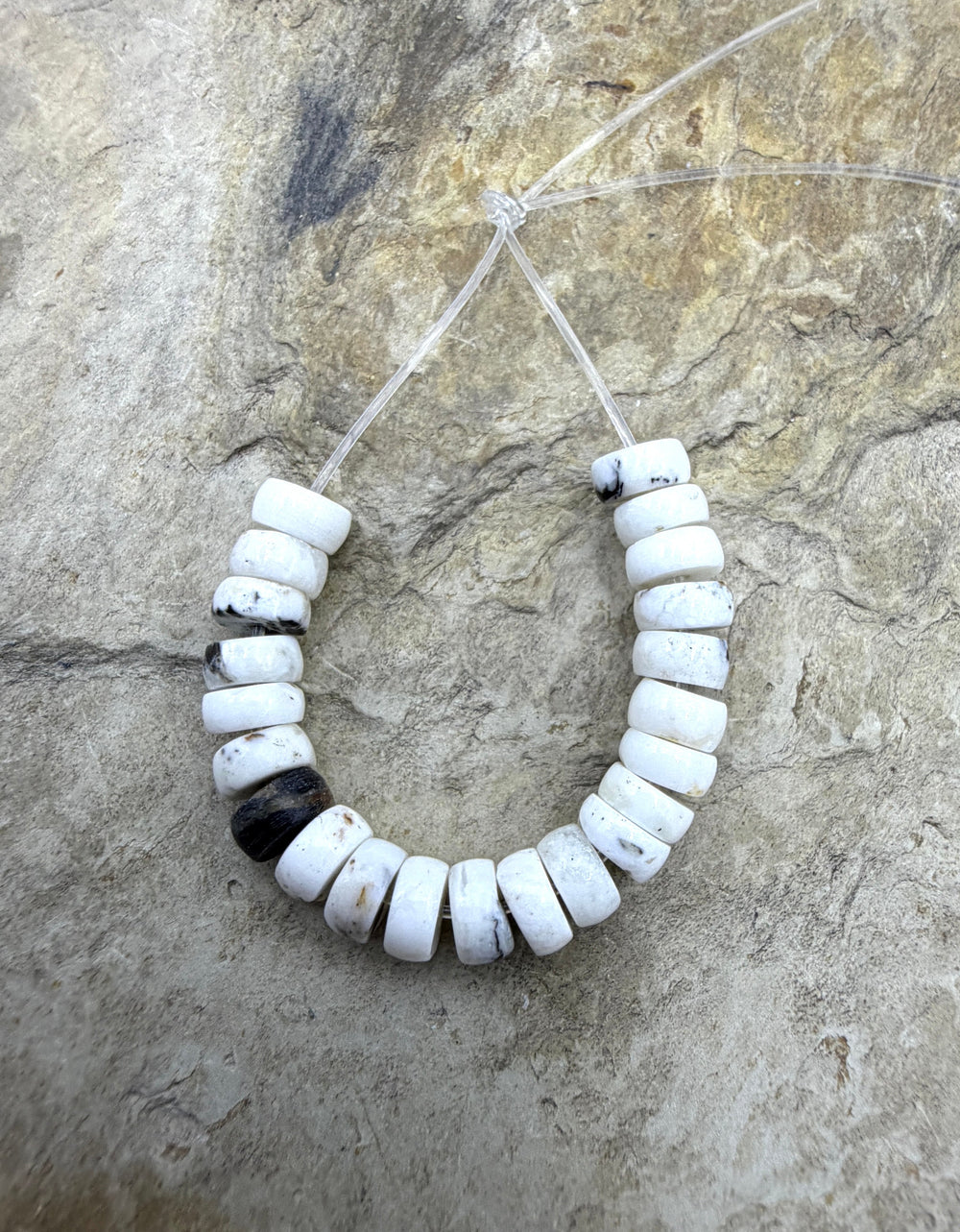 RARE High Quality White Buffalo (Nevada) 5mm Button Shaped
