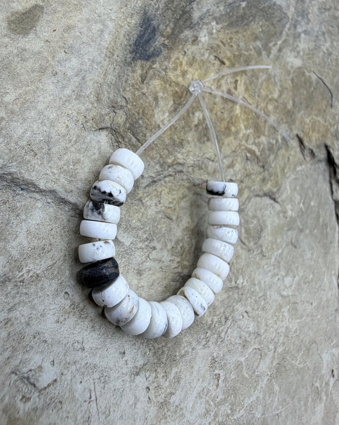 RARE High Quality White Buffalo (Nevada) 5mm Button Shaped