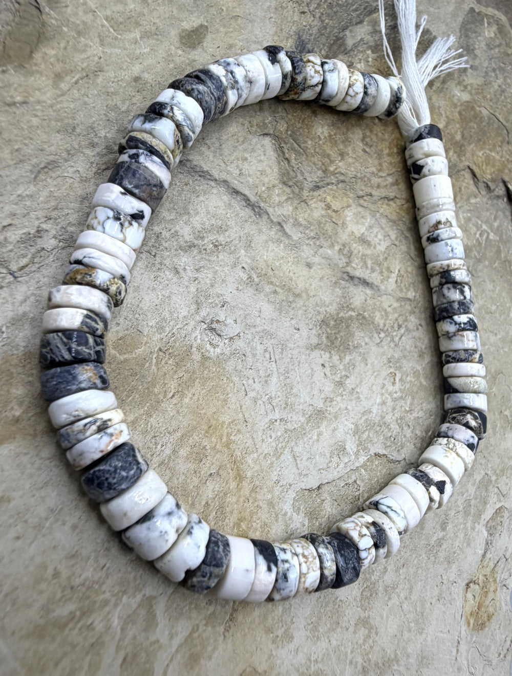 RARE High Quality White Buffalo (Nevada) 6mm Heishi