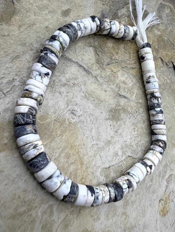RARE High Quality White Buffalo (Nevada) 6mm Heishi