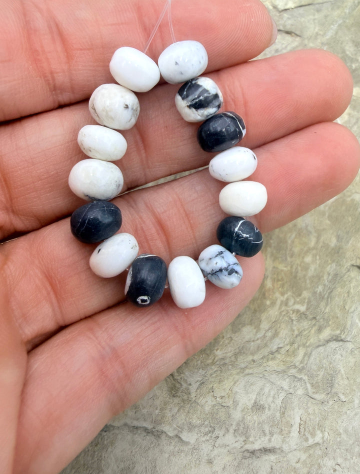 RARE High Quality White Buffalo (Nevada) 8mm Rondelle