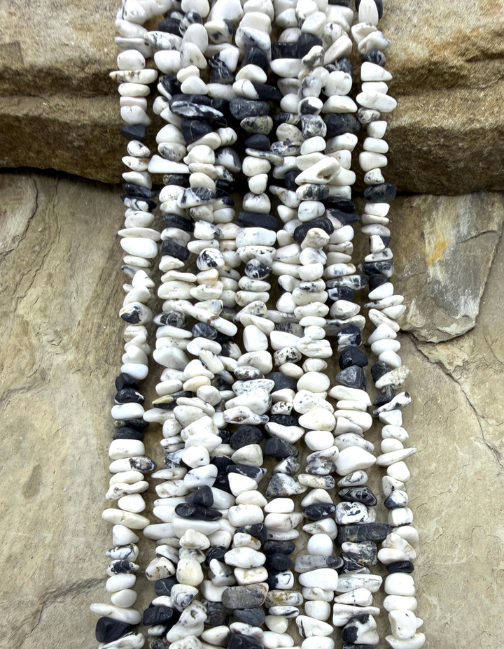 RARE High Quality White Buffalo (Nevada) BIG Chip Beads