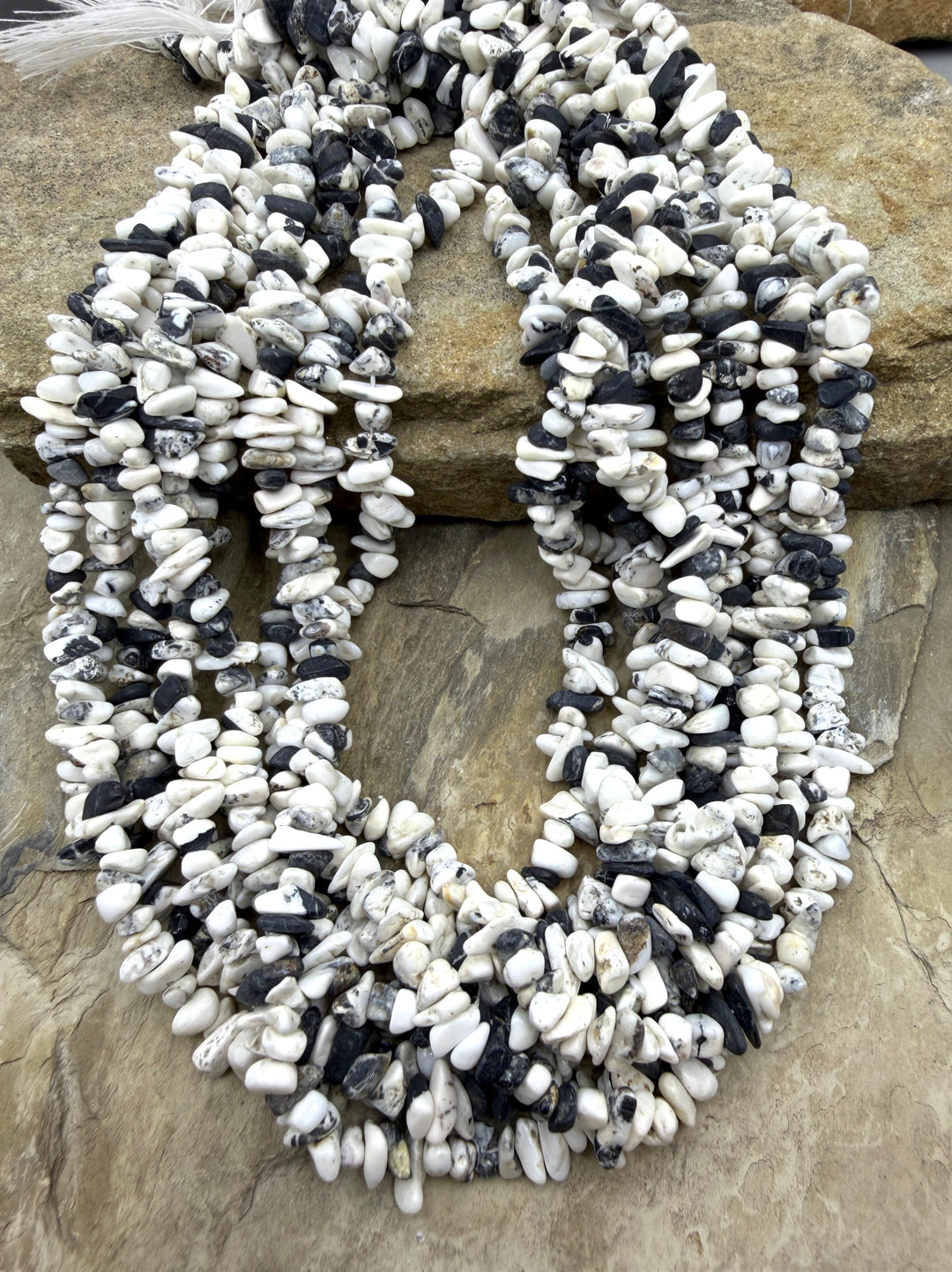 RARE High Quality White Buffalo (Nevada) BIG Chip Beads