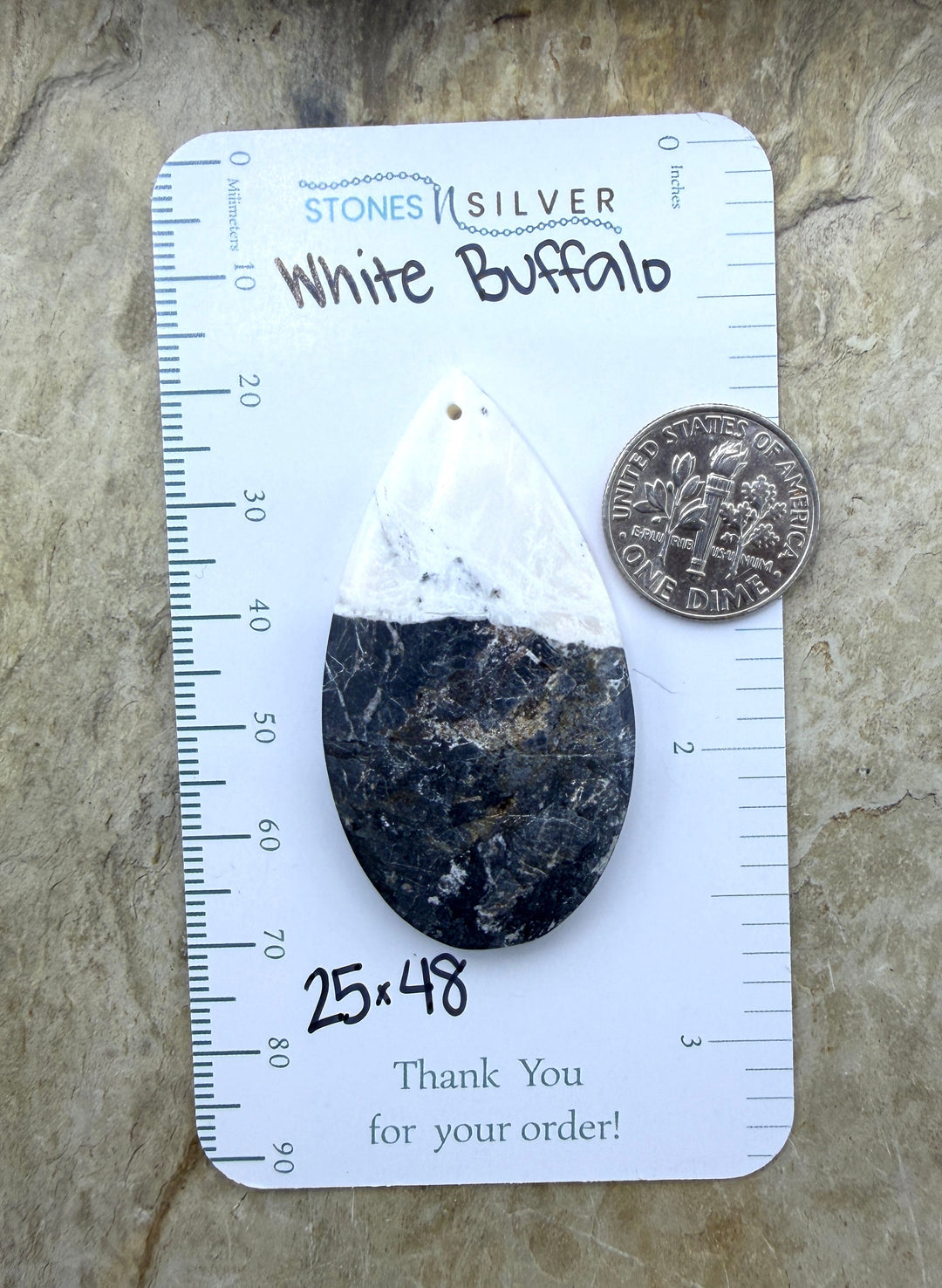 RARE High Quality White Buffalo (Nevada) Focal Pendant Bead