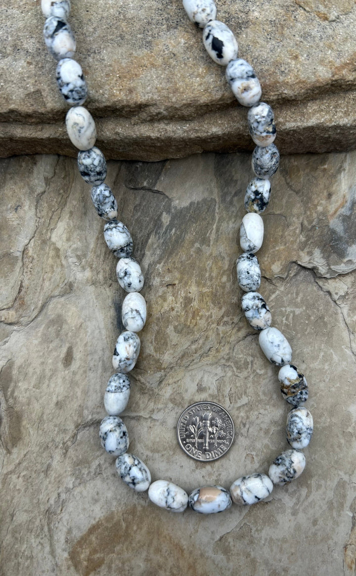 RARE High Quality White Buffalo (Nevada) Handcut Oval Beads