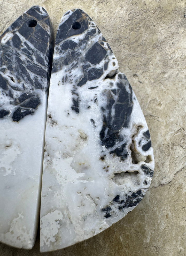 RARE High Quality White Buffalo (NV) Matching Earring Slab