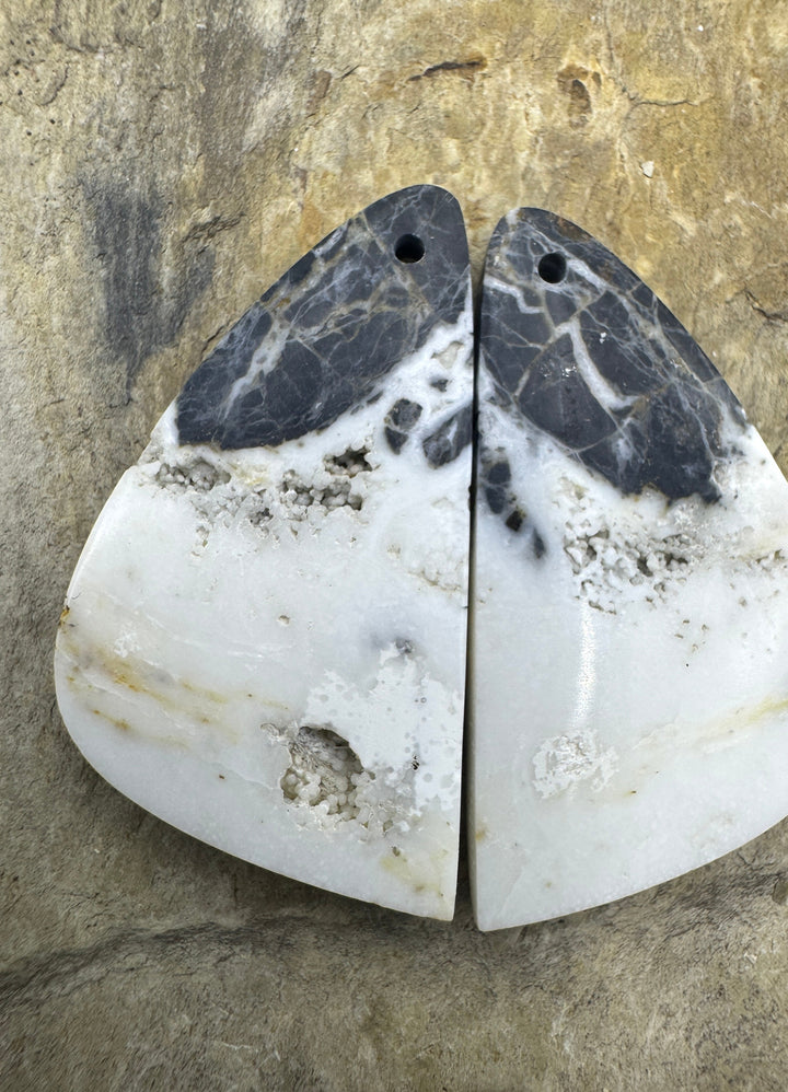 RARE High Quality White Buffalo (NV) Matching Earring Slab