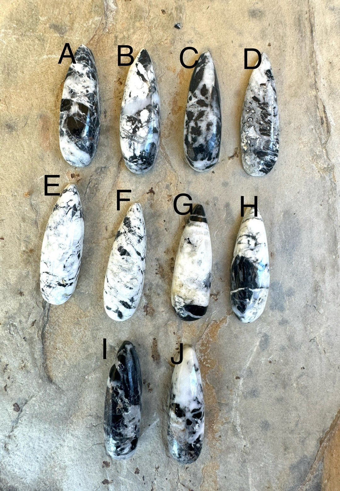 RARE High Quality White Buffalo Teardrop Cabochons7x22mm