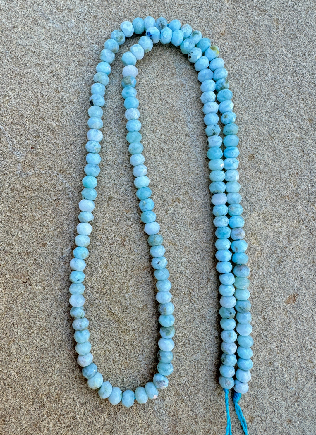 RARE Larimar 3mm Faceted Rondell Beads 16 inch strand