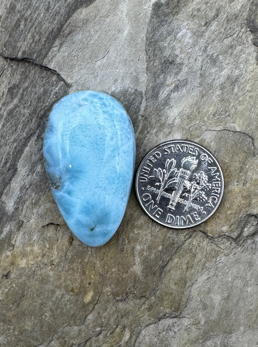 RARE Larimar Chunky Freeform Focal Bead (Large Hole)