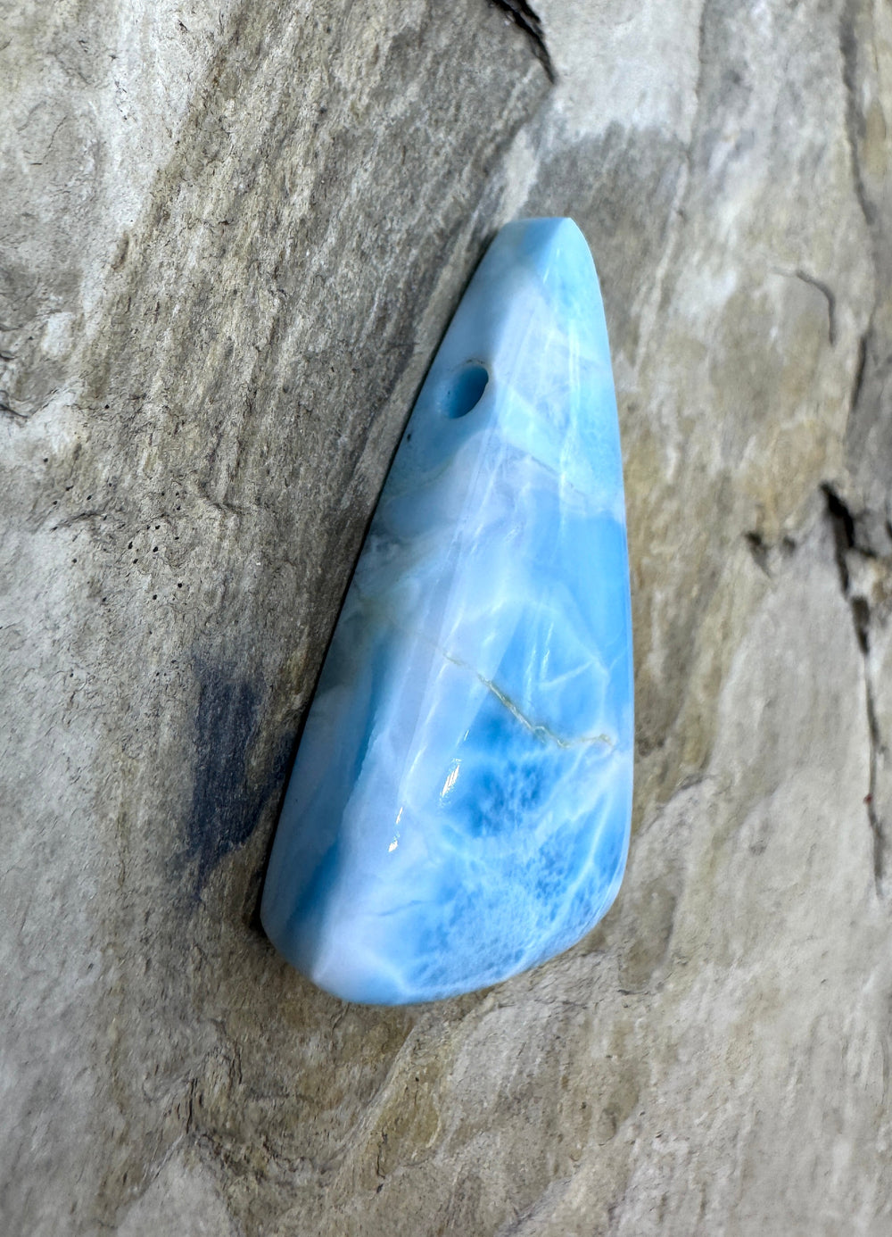 RARE Larimar Chunky Freeform Focal Bead (Large Hole)