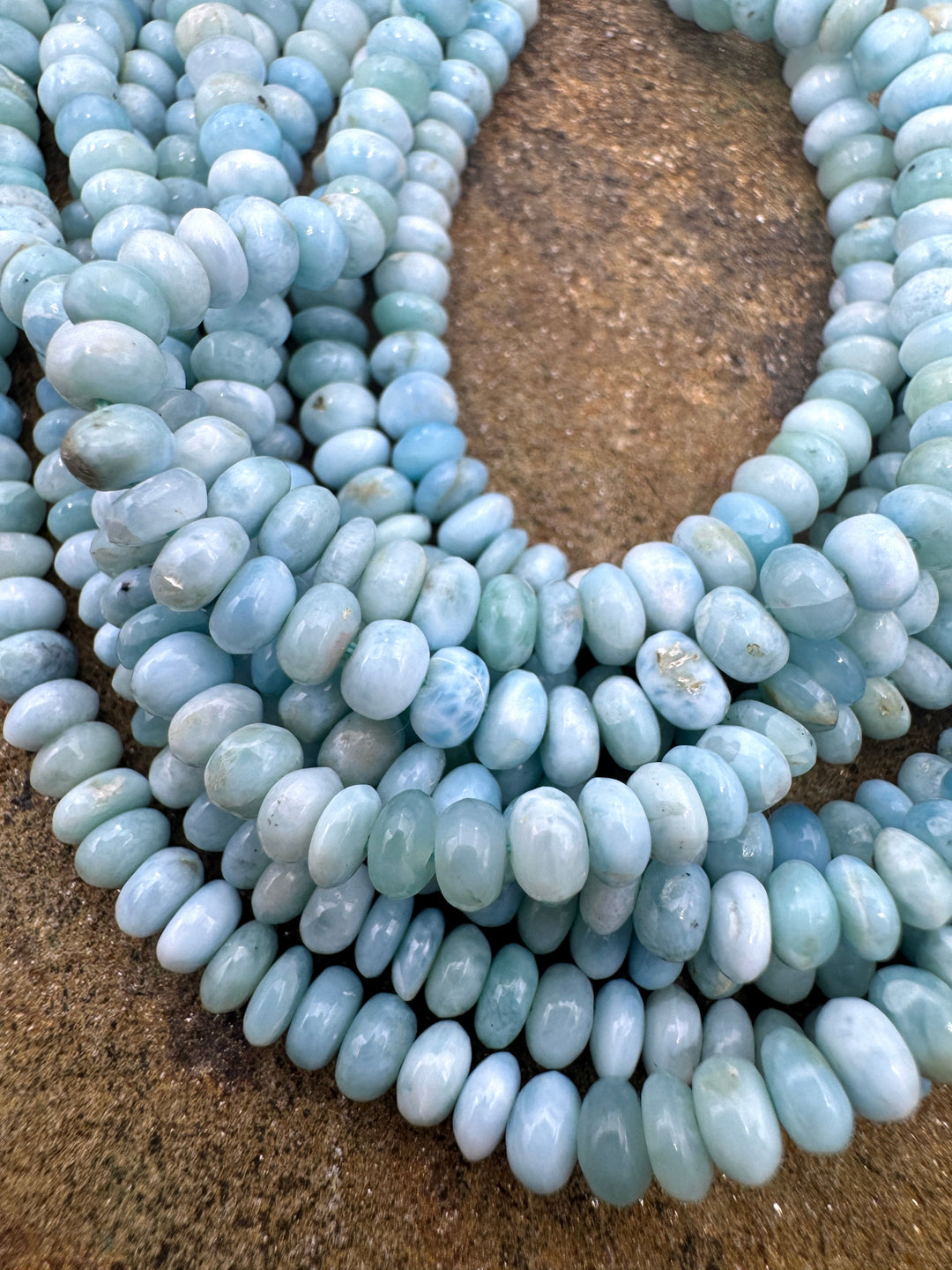 RARE Larimar (Dominican Republic) 4mm Rondelle Beads 8 Inch