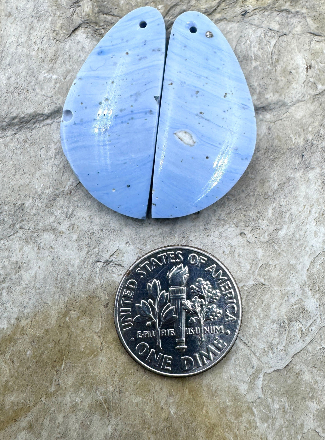 RARE Leland Bluee BIG Earring Slab Bead Pair 14x36mm