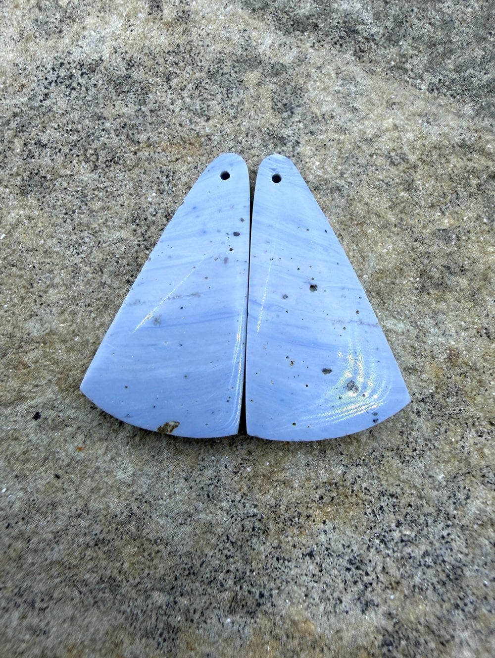 RARE Leland Blue Earring Slab Bead Pair 18x32mm - Leland