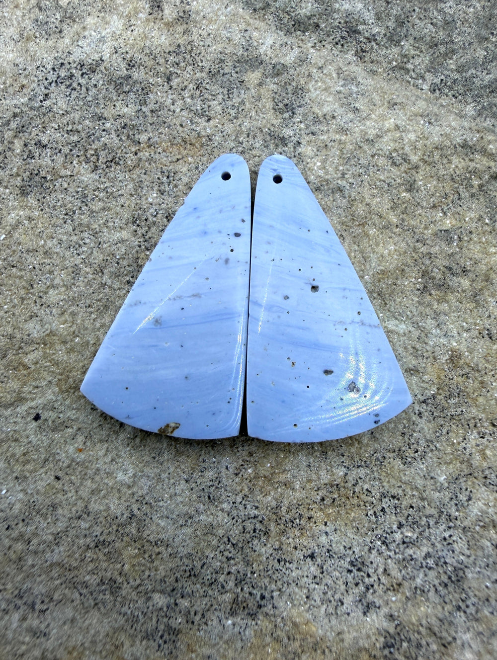 RARE Leland Blue Earring Slab Bead Pair 18x32mm - Leland
