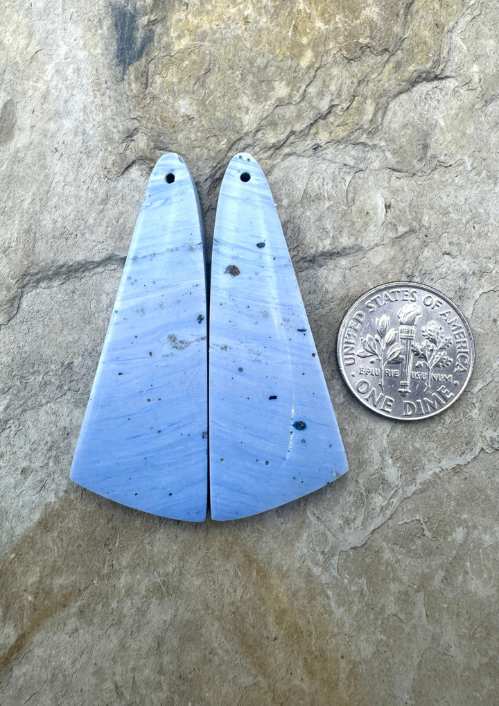 RARE Leland Bluee BIG Earring Slab Bead Pair 17x45mm