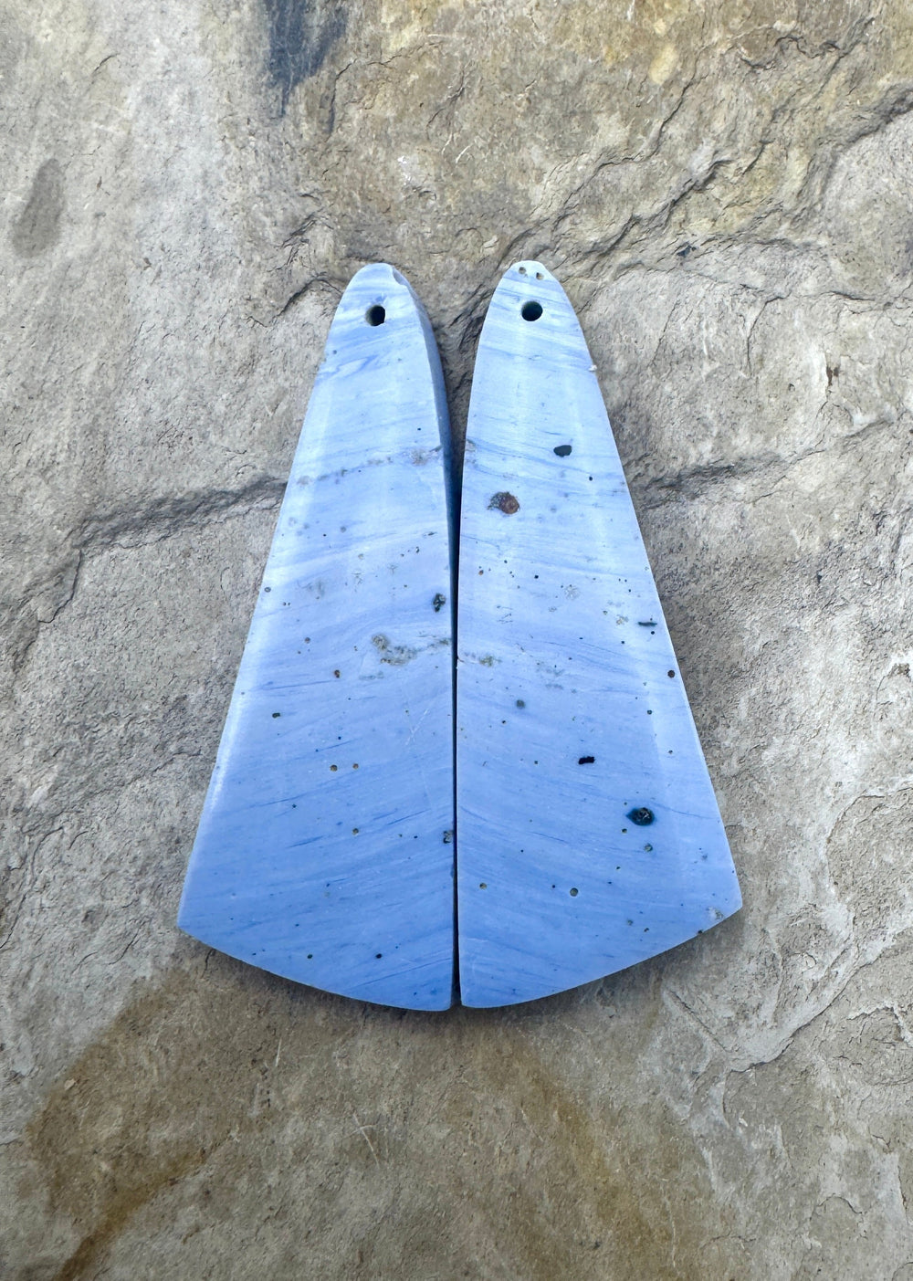 RARE Leland Bluee BIG Earring Slab Bead Pair 17x45mm