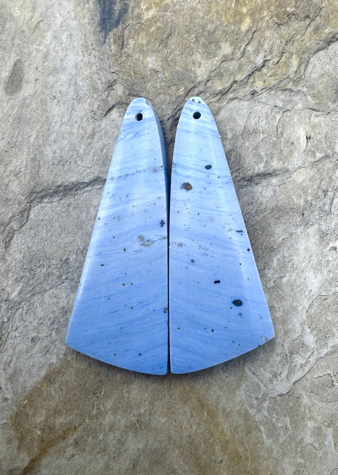 RARE Leland Bluee BIG Earring Slab Bead Pair 17x45mm