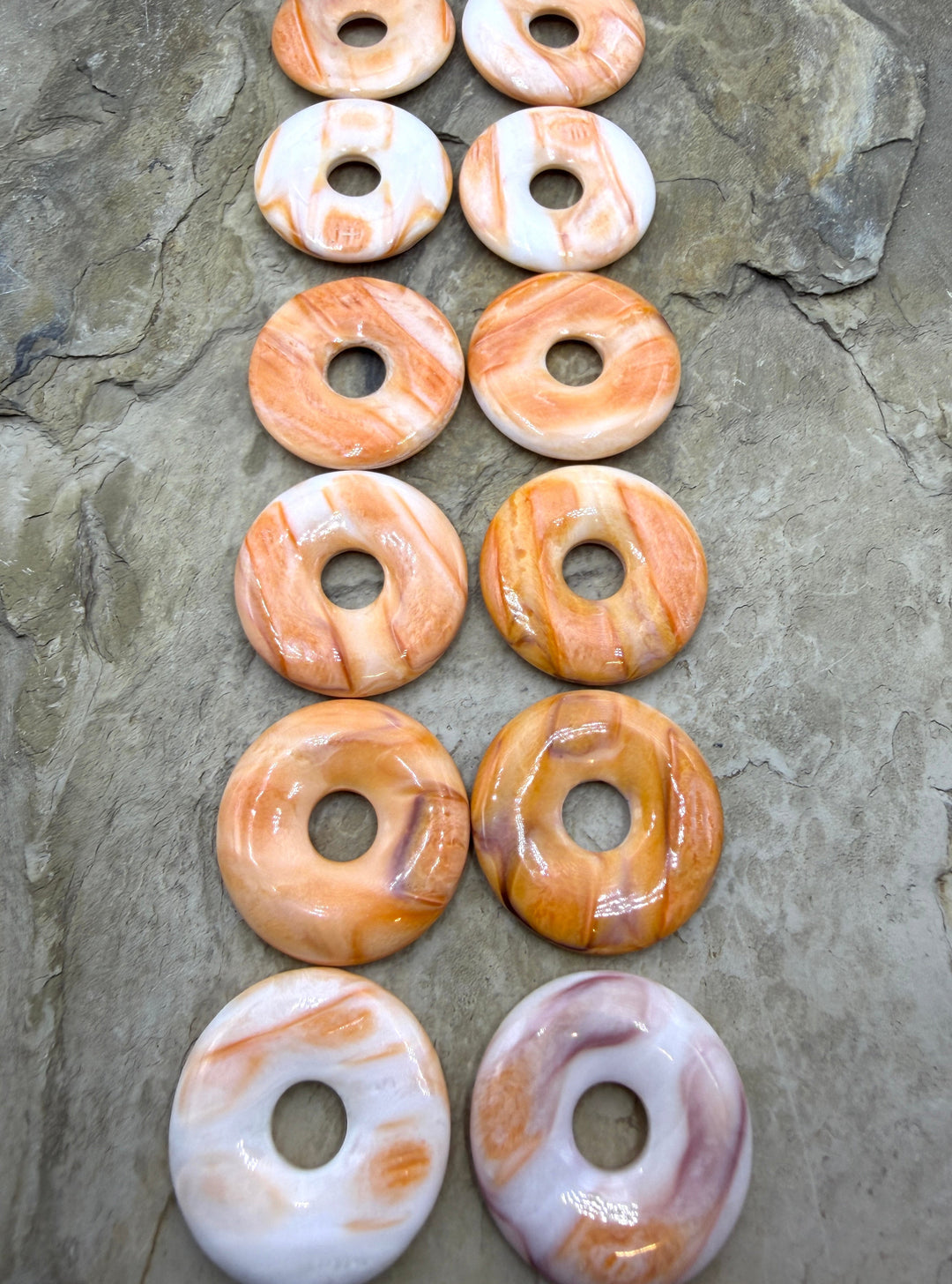 RARE Lions Paw 30mm Donut Pairs One Pair - Lion’s Paw Shell