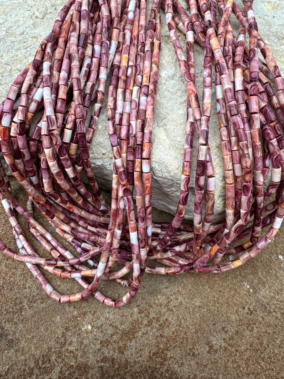 RARE Lions Paw 3x5mm Tube Beads 16 Inch Strand - Lion’s Paw