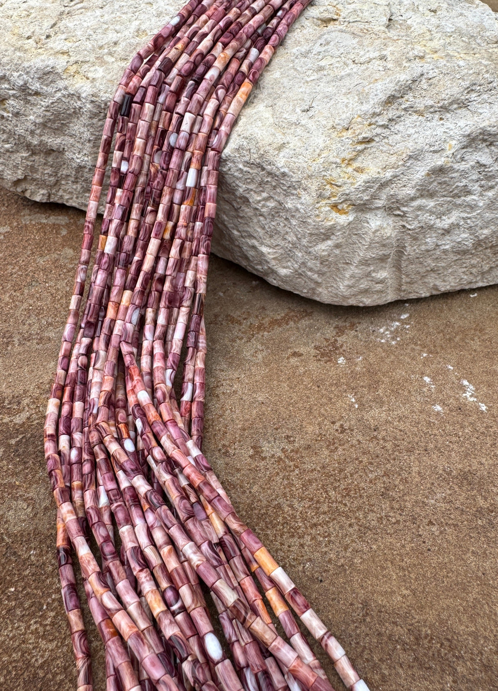 RARE Lions Paw 3x5mm Tube Beads 16 Inch Strand - Lion’s Paw