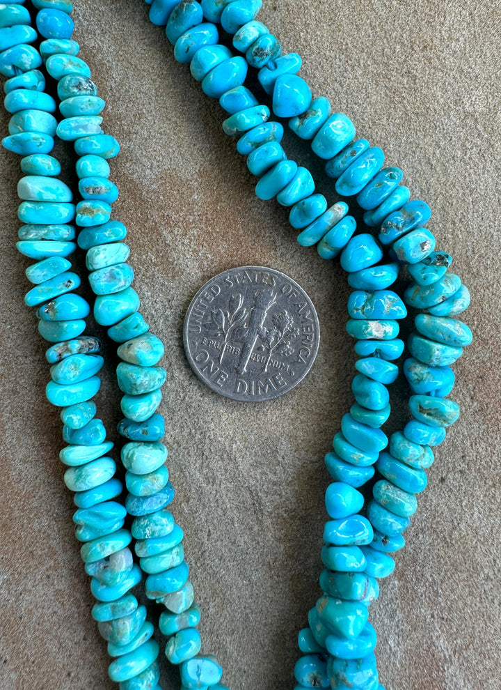 RARE McGinniss Turquoise (Nevada) Nugget/Chip Beads 4-6mm 9